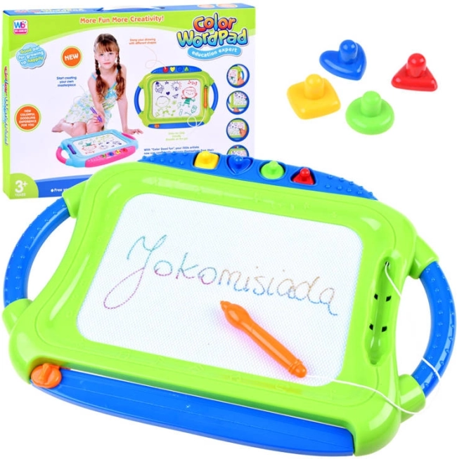 Bunte magnetische Zeichentafel mit Stempeln – Zauberschreibtafel