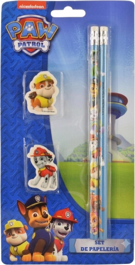 Schreibwaren-Set Paw Patrol – 2 Bleistifte und 2 Radiergummis