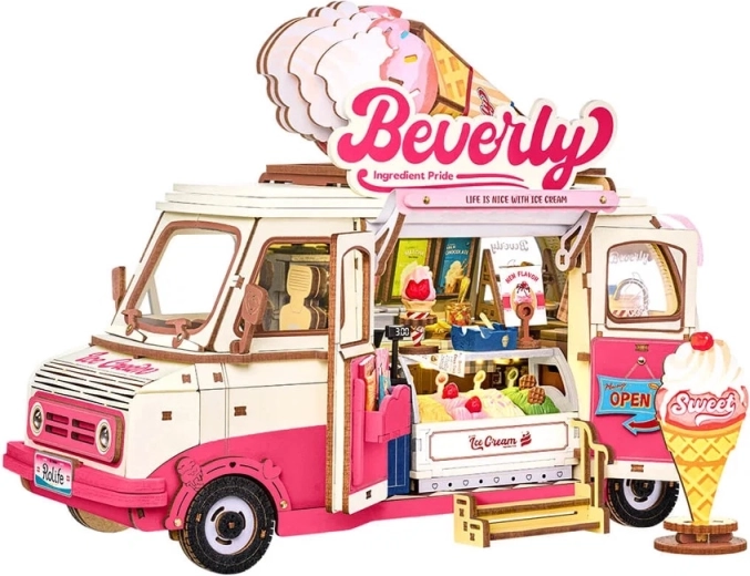 Robotime rolife 3D-Holzbausatz Beverlys Eiswagen – 1 Stück