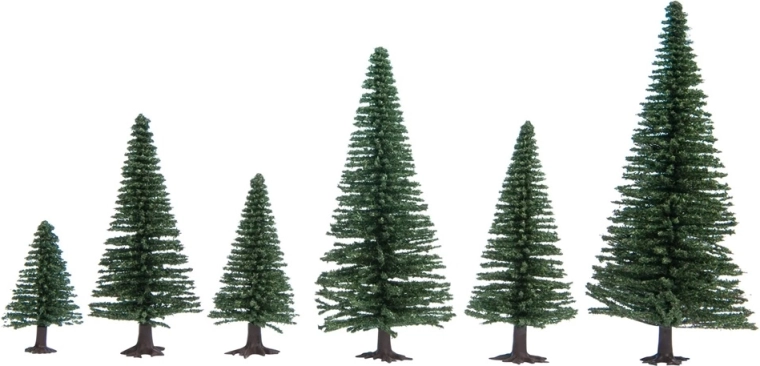 Noch Tannen – Set 10 Stk. (5–14 cm) für Modelllandschaft H0/TT