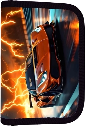 Schuletui mit 2 Klappen, leer – Motiv Auto