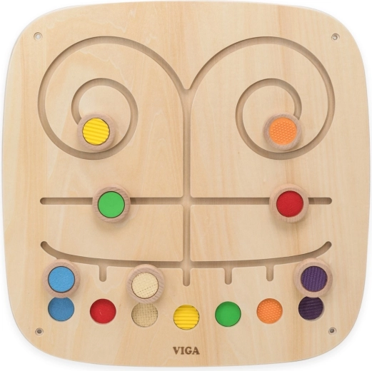Viga Toys Manipulations-Wandtafel mit farbigen Bahnen