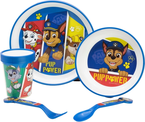 Paw Patrol Pup Power Premium Anti-Rutsch-Frühstücksset, 5-teilig
