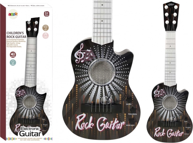 Elektrische Kinder-Gitarre mit Lichtern und Sounds samt Plektrum