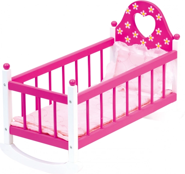 Bino Wiege mit Bettwäsche, rosa