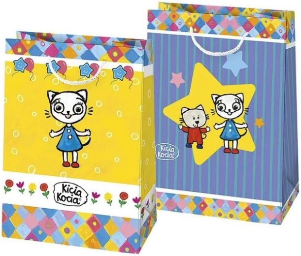 Geschenktasche KICIA KOCIA – aus Papier, bunt, Set mit 10 Stk.