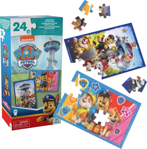 Puzzle PAW PATROL 3D-Lentikular – Set mit 2 Bildern, 24 Teilen