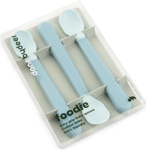 Done by Deer Kinderlöffel Easy-grip Foodie blau, 3 Stk.