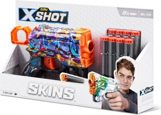 X-Shot Skins Menace Blaster – Muster D (8 Schaumstoffpfeile)