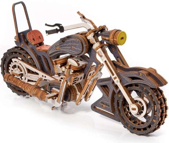 Little Story 3D-Holzpuzzle Motorrad Yankee Chopper grau
