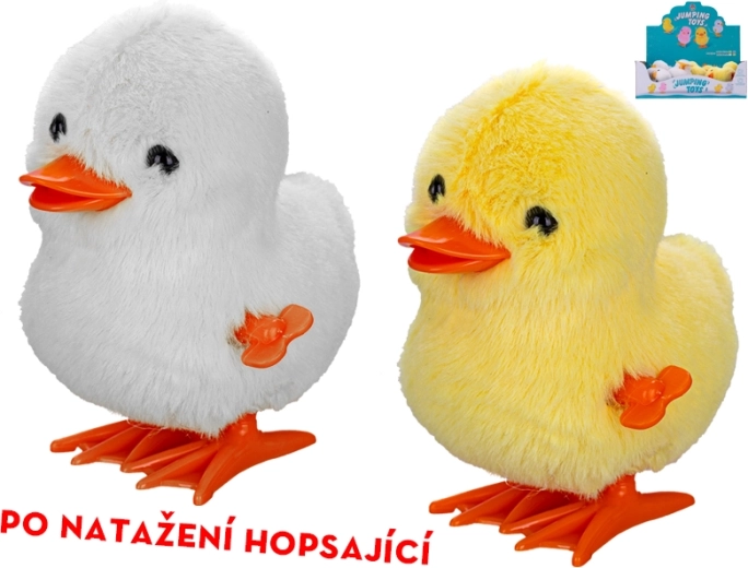 Plüsch-Sprung-Ente mit Aufziehschlüssel 9 cm