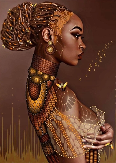 Diamantmalerei – Frau mit Dutt 30 × 40 cm