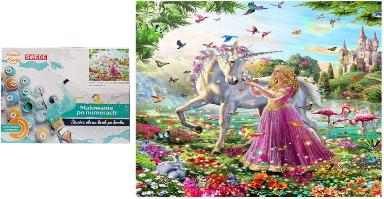 Malen nach Zahlen Einhorn mit Prinzessin - 1 Stück