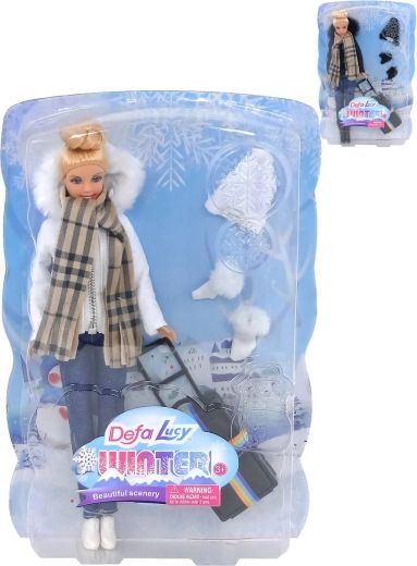 Defa Lucy Winter-Puppe mit Winteroutfit und Zubehör – 1 Stück