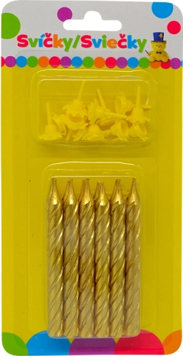 Jumbo-Geburtstagskerzen, metallic-gold mit Glitzer, 12 Stk.