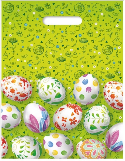 Argus Oster-Plastiktüte mit Eiermotiv 27 × 36 × 7 cm - 1 Stück