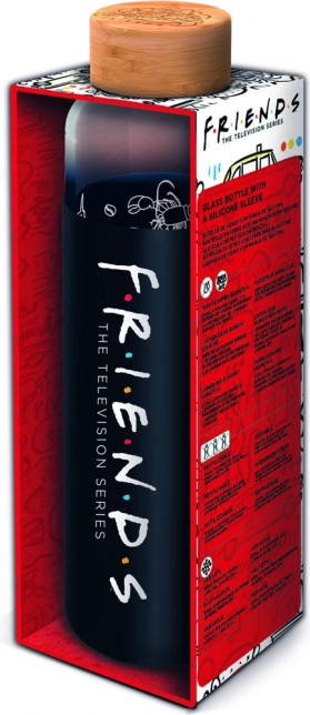 Glasflasche mit schützendem Silikonüberzug Friends 585 ml