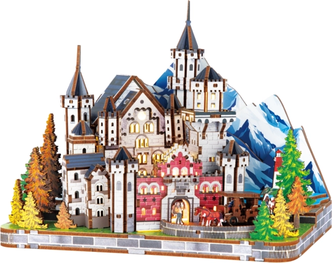 2Kids Toys 3D-Holzpuzzle Miniaturszene Schloss Neuschwanstein