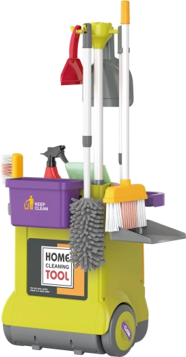 Reinigungsset mit Wagen für Kinder 33,5 × 31,5 × 71 cm