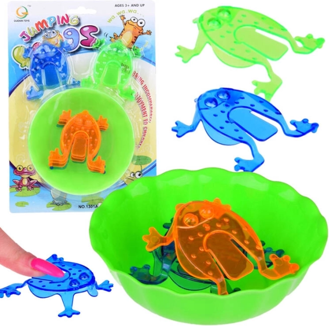 Geschicklichkeitsspiel Hüpfende Frösche mit Schale