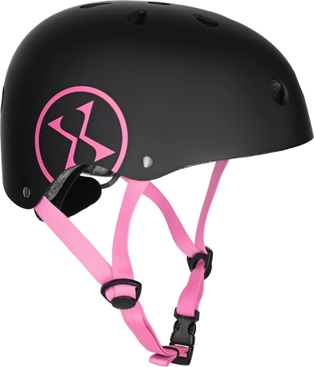 Fahrrad- und Inline-Skates-Helm NILS Extreme schwarz/rosa – XS (48–52 cm)