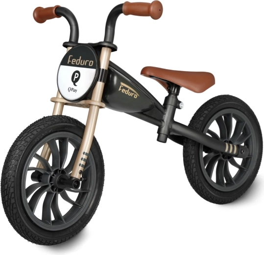 Kinder-Laufrad Qplay Feduro schwarz-gold