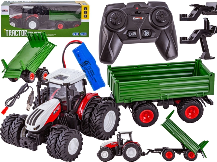 Ferngesteuerter Traktor mit Kippanhänger RC 1:24 - 1 Stück