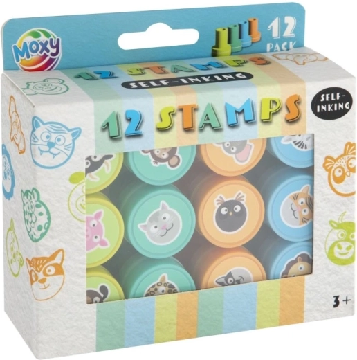 Moxy selbstfärbende Stempel Tiere, Set 12 Stk.