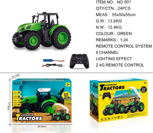 Grüner ferngesteuerter Traktor 1:24