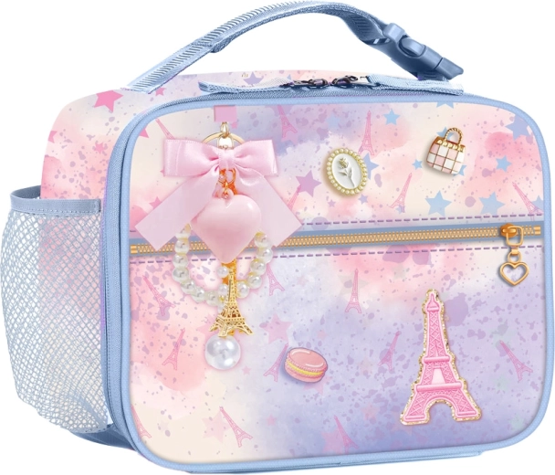 Kinder-Thermotasche fürs Mittagessen mit Schlüsselanhänger Sternen-Paris