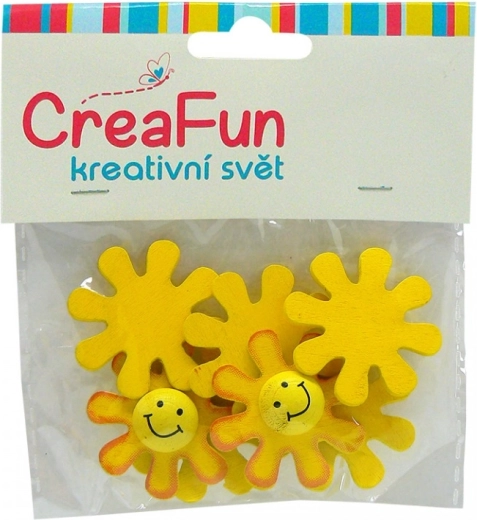 Holzdekorationen Sonnen 3,5 cm, 8 Stk.