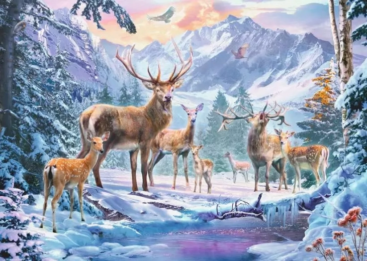 Ravensburger Puzzle Hirsche im Winter 1000 Teile