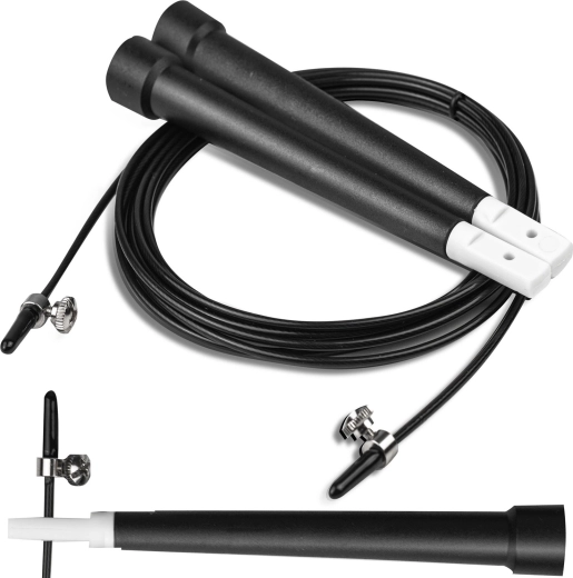 Springseil Neo-Sport schwarz mit Stahlseil