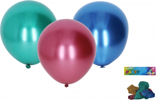 Aufblasbare Ballons 25 cm, Satz von 5 Stück, chrom
