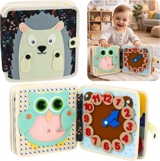 Textiles Sinnes-Bilderbuch aus Filz Igel – Quiet Book für die Kleinsten