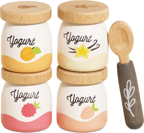 Le Toy Van Holzjoghurts zum Spielen mit Löffel