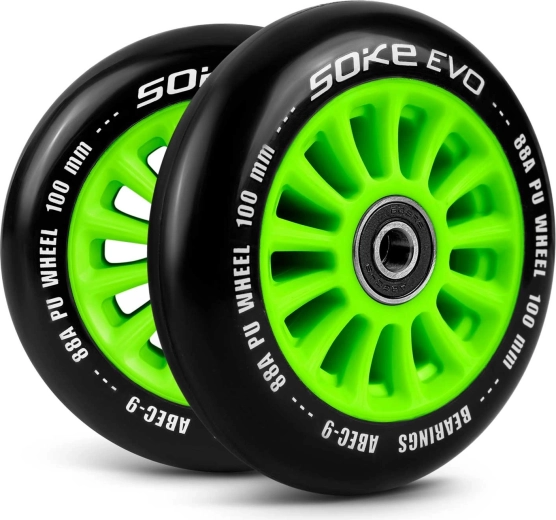 Scooter-Räder 100 mm grün SOKE – Set 2 Stk.