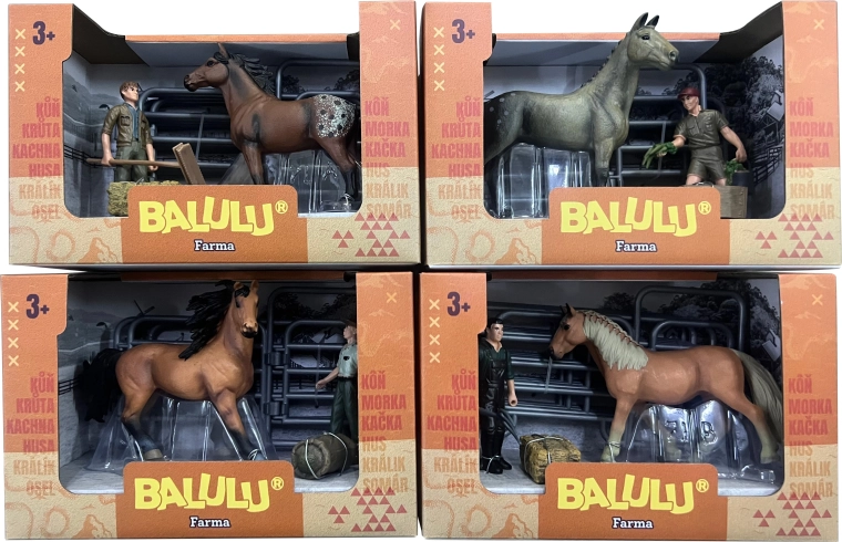 BALULU Spielset Pferd mit Pfleger und Zubehör - 1 Stück