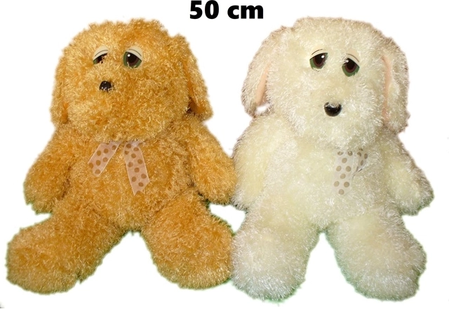 Großer Plüschhund mit Schleife 55 cm
