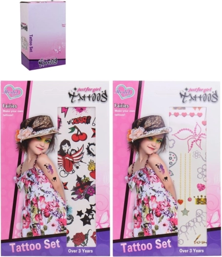 Temporäre Tattoos für Mädchen – 36 Stück im Geschenk-Display-Box