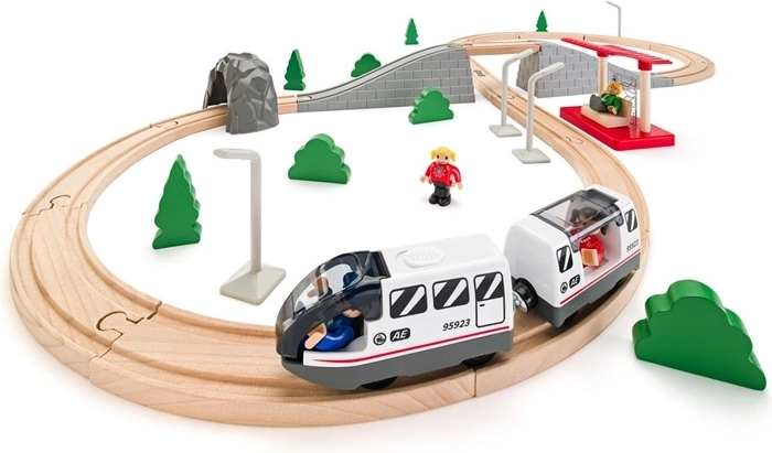 Woody Holzeisenbahn in Achterform mit elektrischem Zug