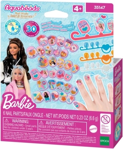 Aquabeads Barbie Nail Studio – Kreativset zum Verzieren von Nägeln mit Wasserperlen