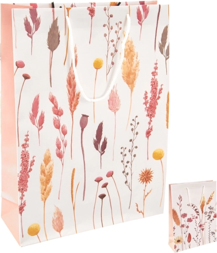 Geschenktüte aus Papier mit Blumenmotiv 25 × 8,5 × 34 cm, Mix
