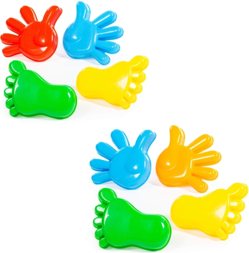 Kinder-Sandspielset POLESIE – Schaufel, Rechen, Sieb und Förmchen (4 Teile)