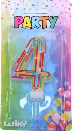 Party-Kerze für Kuchen Zahl 4 – Striche