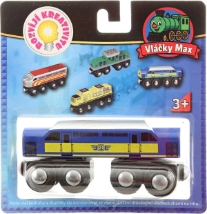 Vldky Max blaue Lokomotive ffcr Holzeisenbahn