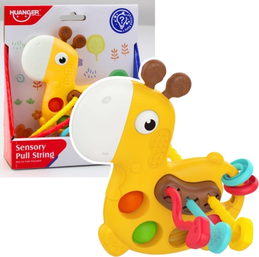Sensorische Giraffe mit Fädelschnüren, gelb