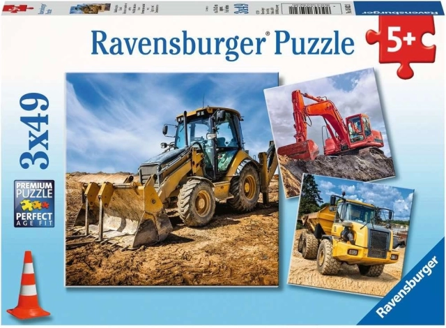 Puzzle RAVENSBURGER Baumaschinen 3×49 Teile