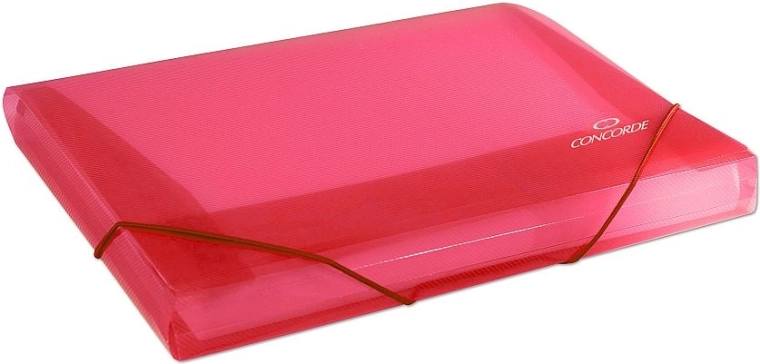 Sammelmappe mit Gummiband A4, transparentes Rot