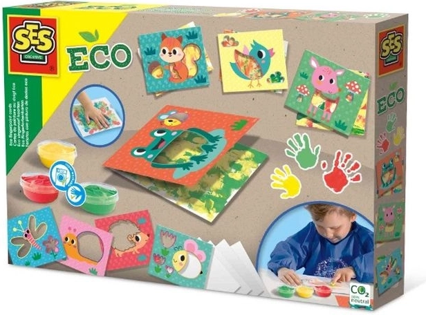 SES Creative Eco-Fingerfarben mit Tierschablonen